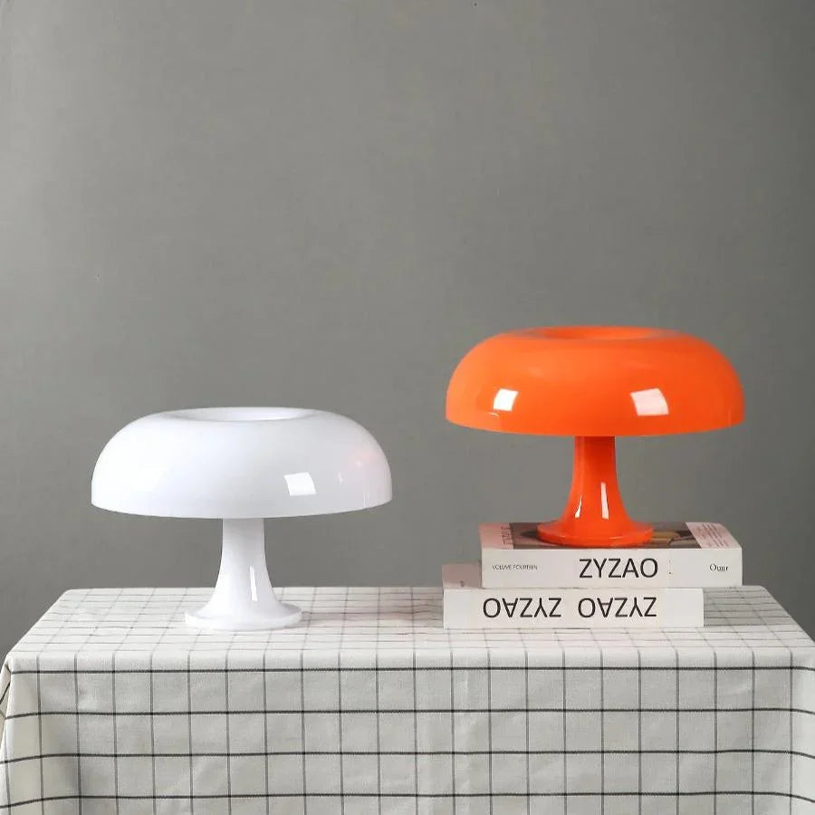 Tafellamp Retro Paddenstoel Italiaans Design PVC 28cm Warm Licht