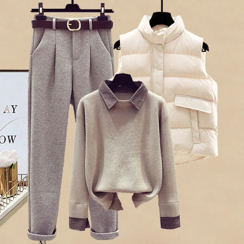 Dames 3-Delige Set Elegant Klassieke Outfit