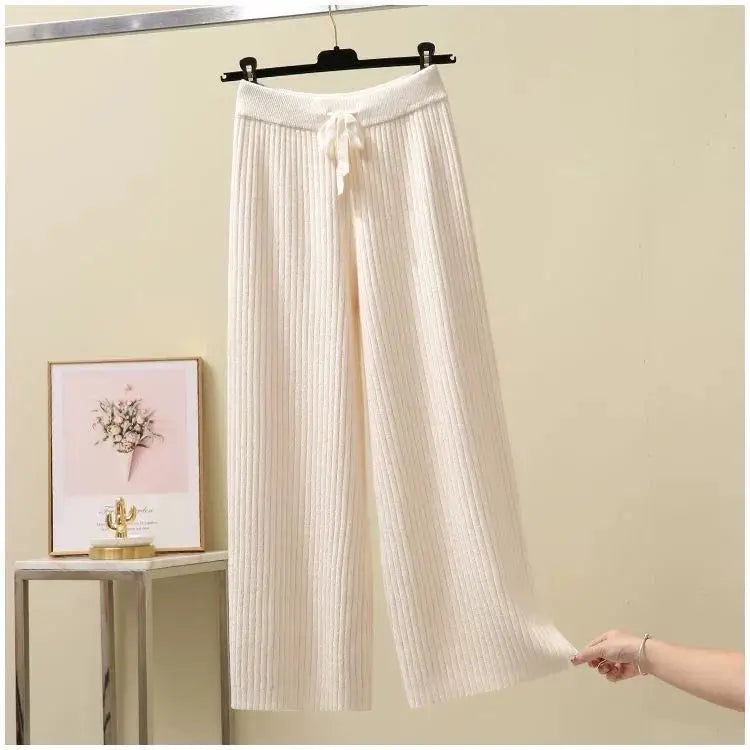 Dames Oversized Broek Zwart Gebreide Jogbroek