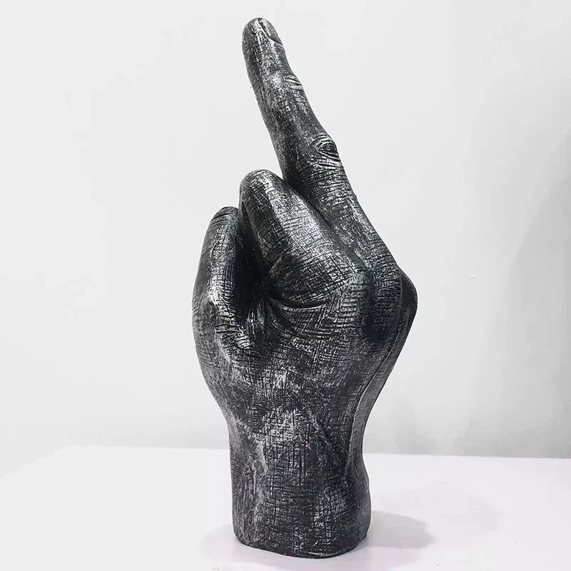 Beeldje Sculptuur Brutale Uitstraling Resin Decoratie Zwart 19cm Binnen Buiten