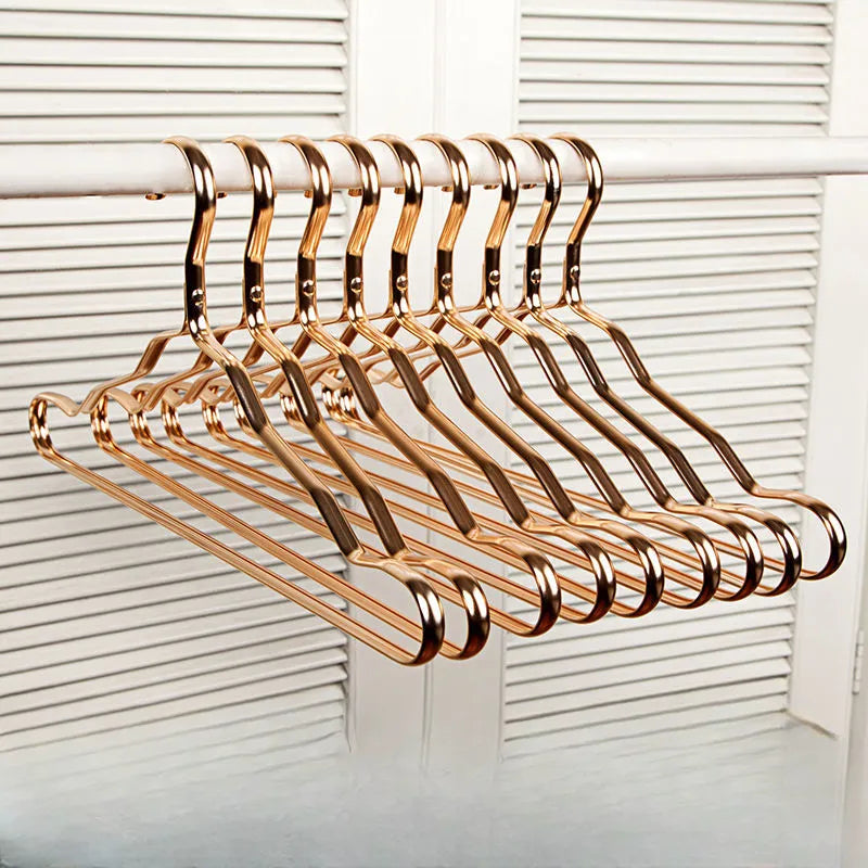 Kledinghangers messing set goud kleding hanger luxe garderobe kledingkast hangers stevig anti slip jas blouse jurk hanger