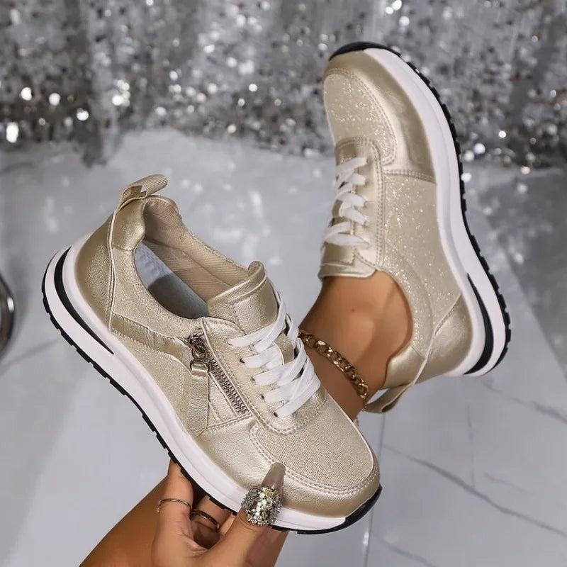Dames Sneakers Met Rits Comfortabele Pasvorm