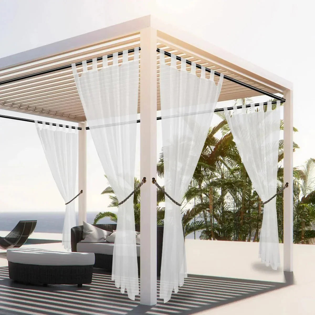 Waterafstotend Terrasgordijn – Lichtdoorlatende Privacybescherming voor Balkon & Pergola