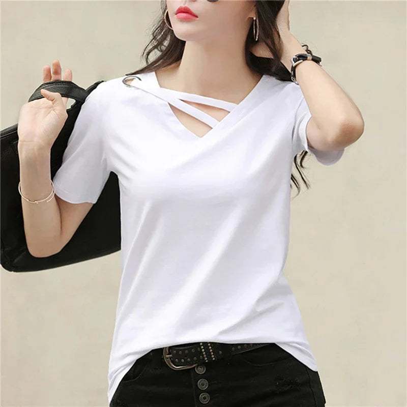 Luxe V-Hals T-Shirt Casual Mannen Kleding