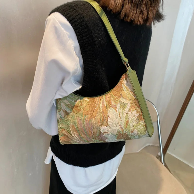 Leren Schoudertas Herfstkleuren Stijlvol Design