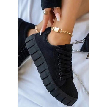 Sneakers Comfortabel Met Dikke Zool Stijlvol Canvas