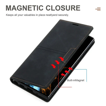 Leren Wallet-Hoesje voor Google Pixel met Magnetische Sluiting en Kaarthouder