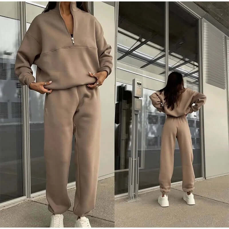 Dames Gebreide Set - Casual Trui en Broek Zacht en Warm