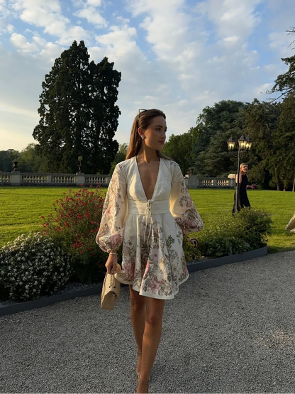 Zomerjurk Bloesemprint Korte Jurk Vrouw