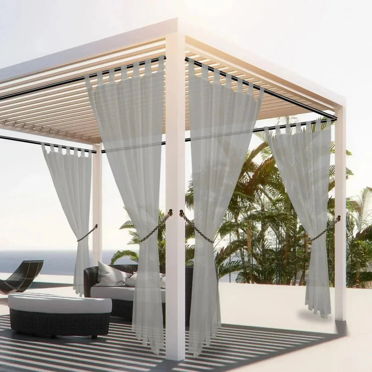 Waterafstotend Terrasgordijn – Lichtdoorlatende Privacybescherming voor Balkon & Pergola