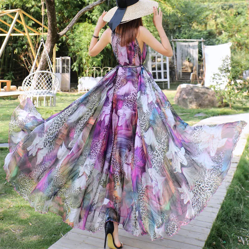 Mouwloze Maxi Jurk Zomerjurk Licht en Vloeiend