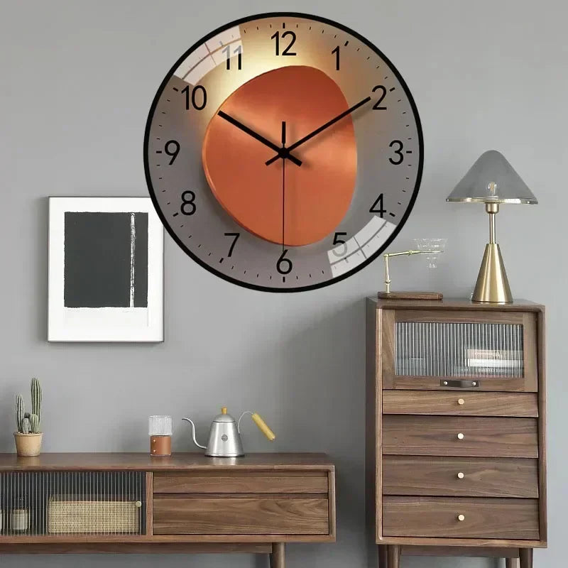 Wandklok Stil Quartz 20cm Kunststof Glas Metalen Wijzers Analoog Slaapkamer Woonkamer Kantoor Werkkamer Geen Tik-Tak Geluid AA Batterij