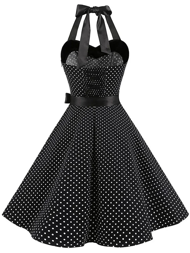 Zomerjurk Polka Dot Retro Jurk met Korte Mouwen
