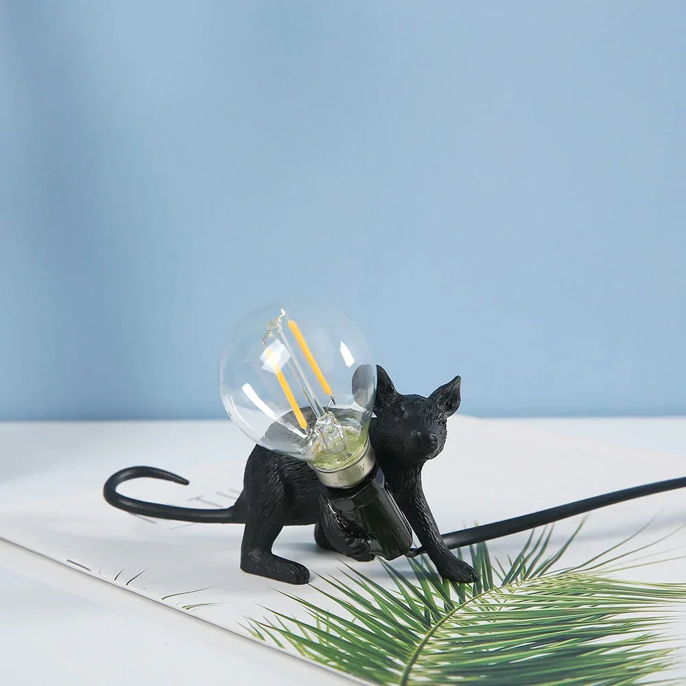 Decoratieve Muizenlamp Hars LED Verlichting Zittend of Liggend Wit Goud Zwart Tafel- en Nachtkastlamp voor Woonkamer Slaapkamer Kinderkamer