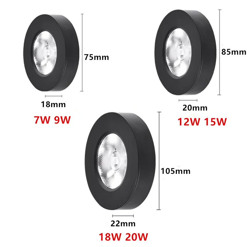 Ultra Dunne LED Opbouw Downlight Plafondlamp Aluminium Anti-Glare Design Voor Keuken Badkamer En Woonruimte 90-260V