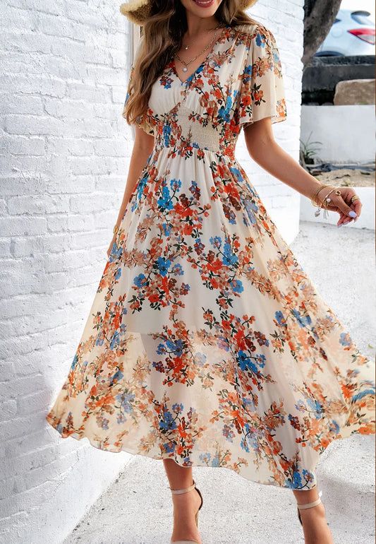 Zomerjurk Bloemenjurk Vrouwelijk Mooi Model - StudioMarella