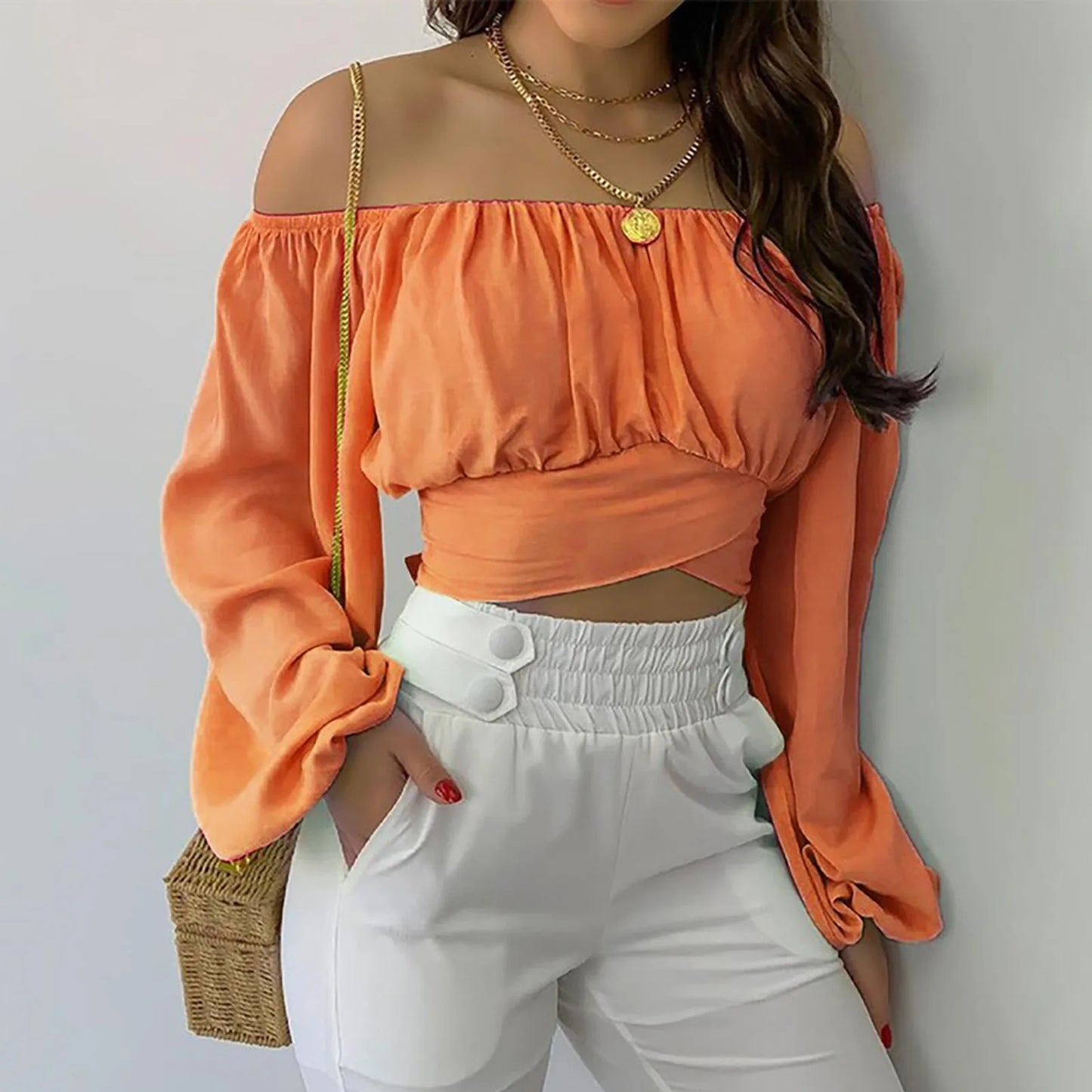 Vrouwelijke Off-Shoulder Top Avaline Stijl Mode - StudioMarella