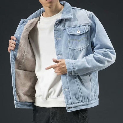 Heren Winterjas Denim Warm en Stevig