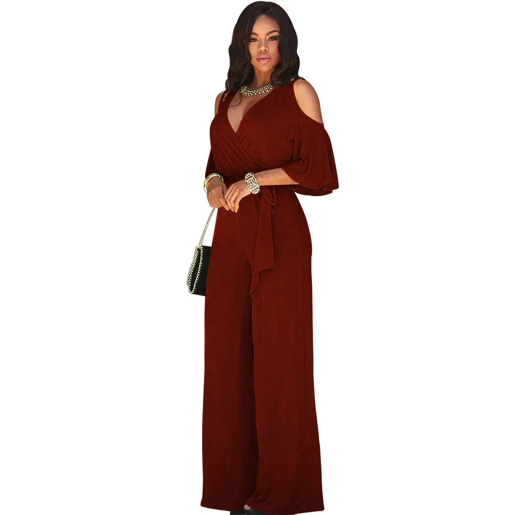Wijde Broek met Riem Comfortabele Luxe Stof