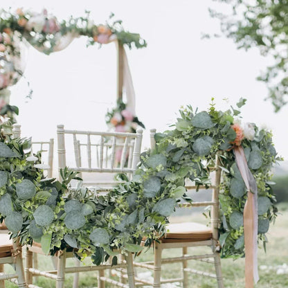 Kunstmatige Eucalyptus Slinger 2-Delige Set | Natuurlijke Groene Decoratie voor Interieur en Feesten | 180cm Lange Zijden Guirlandes