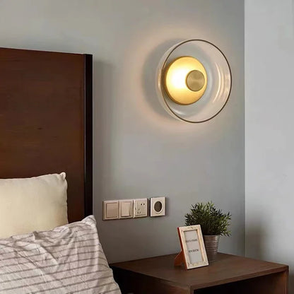 Moderne Glazen LED Wandlamp – Stijlvolle Wandverlichting in Smoke Gray of Champagne Gold – Ideaal voor Slaapkamer, Woonkamer & Hal