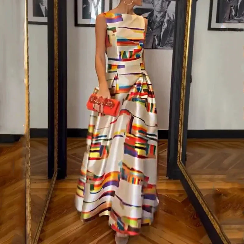 Vrouwelijke Zomerjurk Elegant Vintage Maxi Jurk - StudioMarella