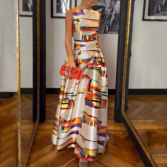 Vrouwelijke Zomerjurk Elegant Vintage Maxi Jurk - StudioMarella