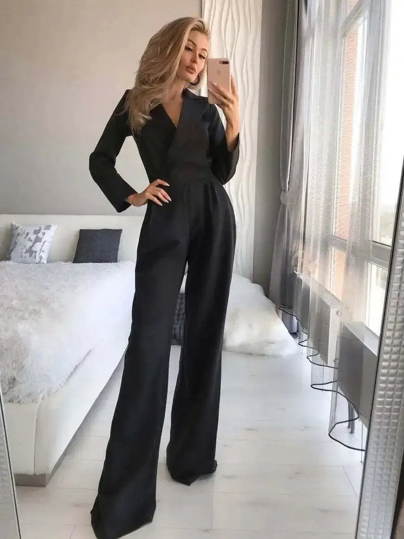 Vrouwelijke Jumpsuit Zwart Elegante Wintercollectie - StudioMarella