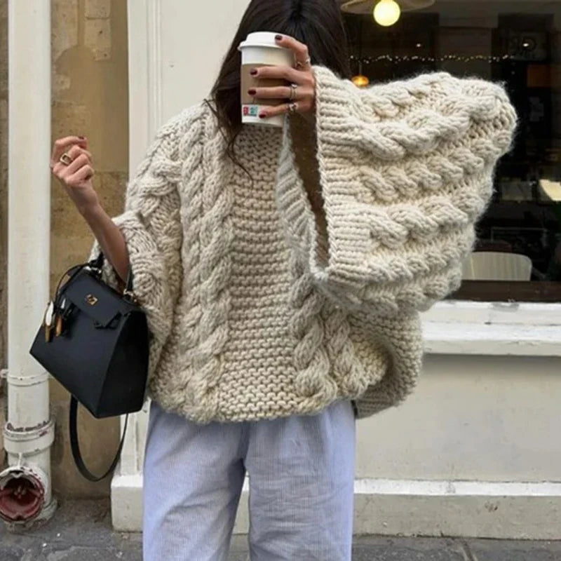 Gebreide Oversized Trui Zachte Warme Mujesweater