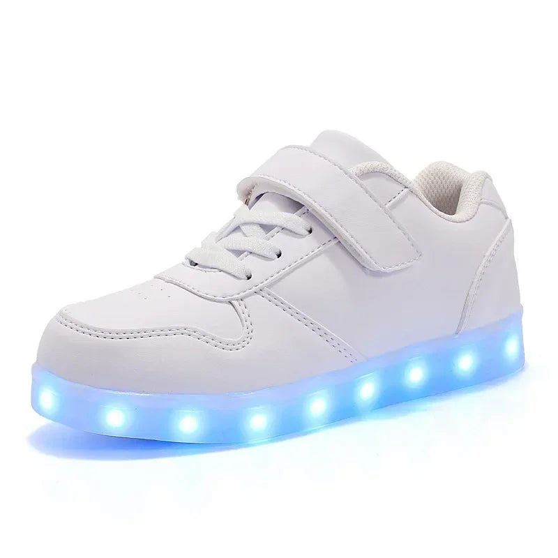 LED Kinderschoenen Sneakers Synthetisch Rubber Roze Met Licht Speelgoed Schoenen Klittenband Verlichting Kinderen