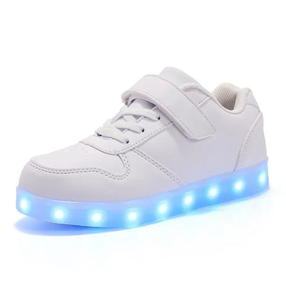 LED Kinderschoenen Sneakers Synthetisch Rubber Roze Met Licht Speelgoed Schoenen Klittenband Verlichting Kinderen