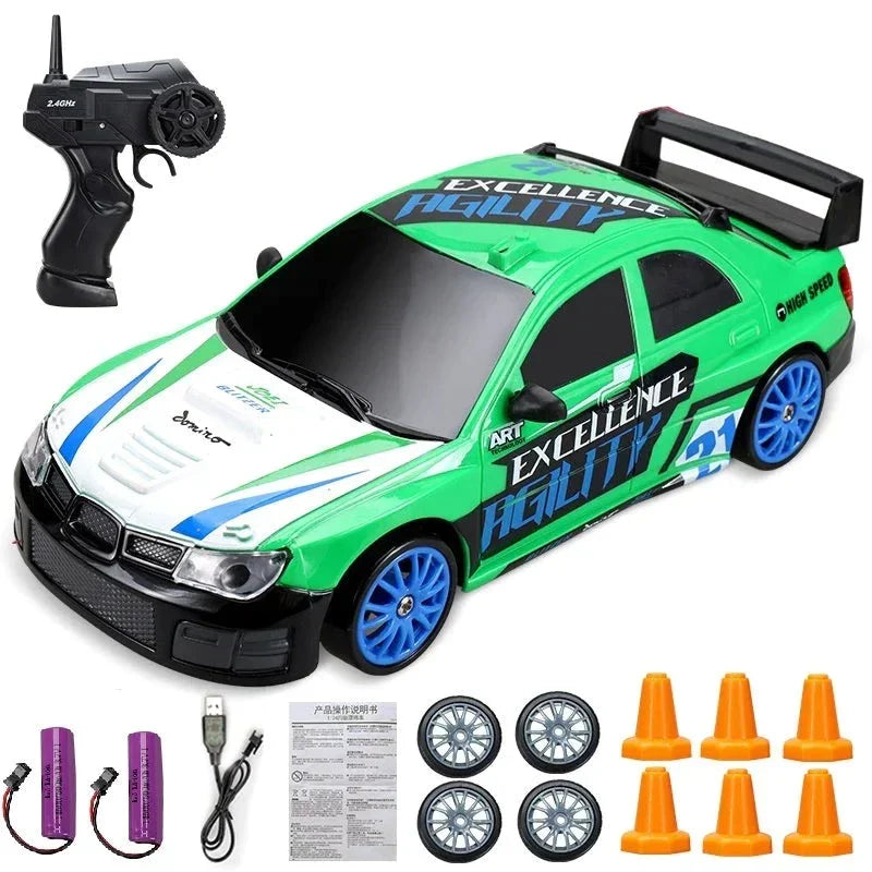 Minidrifter speelgoedauto RC-auto drift racer 2.4GHz afstandsbediening snelheid indoor outdoor kids jongens meisjes cadeau radiobestuurbare auto elektrisch voertuig