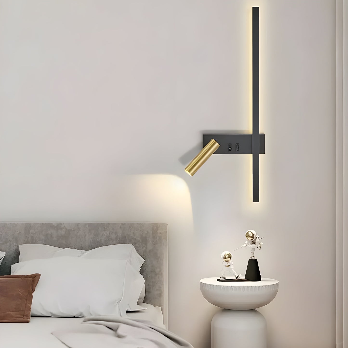 Wandlamp LED Zwart Goud Met Schakelaar Up Down Light