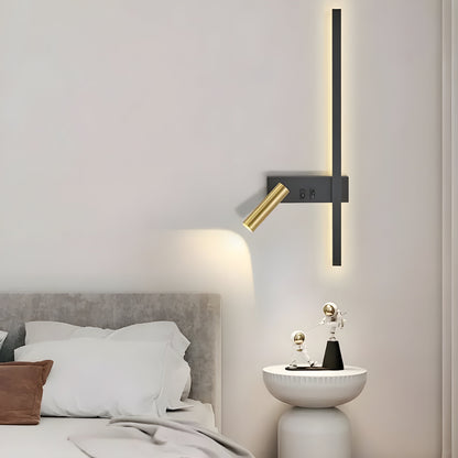 Wandlamp LED Zwart Goud Met Schakelaar Up Down Light