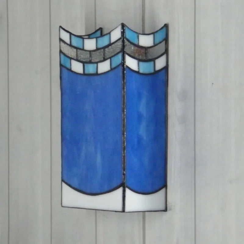 Tiffany Wandlamp Glas E27 Retro Blauw Woonkamer Slaapkamer Gang LED Wandverlichting Pastorale Stijl Eetkamer Studeerkamer