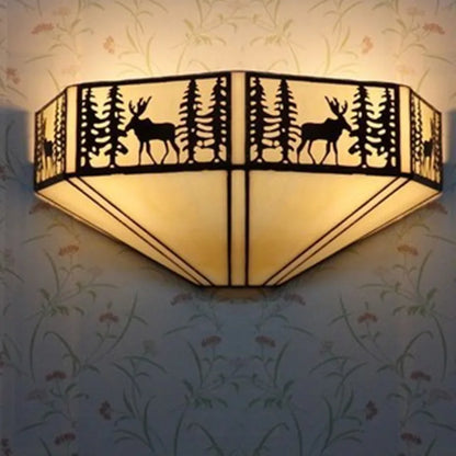 Tiffany Wandlamp Glas E27 Retro Blauw Woonkamer Slaapkamer Gang LED Wandverlichting Pastorale Stijl Eetkamer Studeerkamer