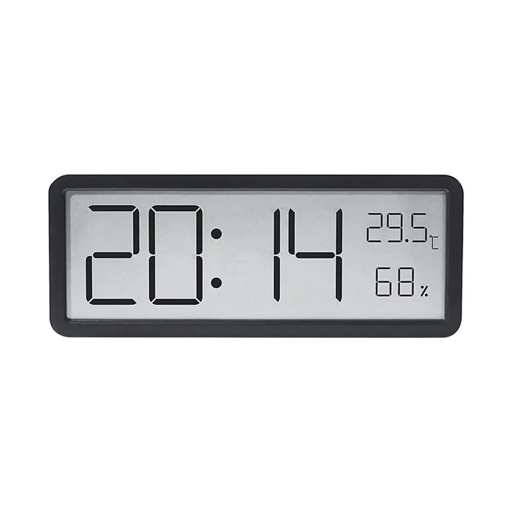 Digitale Wandklok met LED-Display – Temperatuur & Tijd – Modern Design – Wit & Zwart