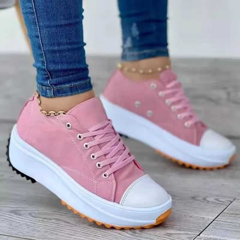 Zomer Sneakers Dames Comfortabel Leer