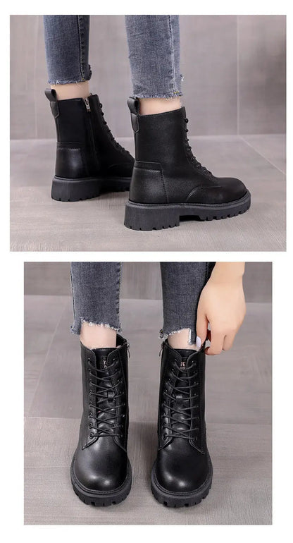 Leren Veterschoenen Zwart met Gevoerde Binnenkant