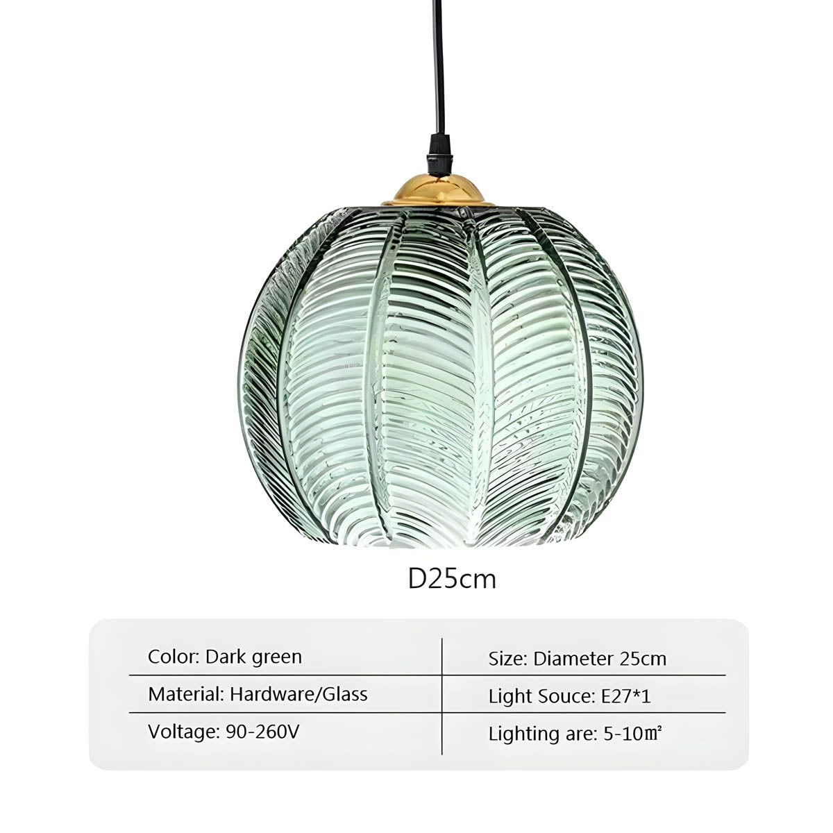 Hanglamp Glas Retro Ribbel Design E27 Plafondlamp Woonkamer