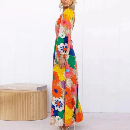 Vrouwelijke Maxi Zomerjurk met Bloemenprint