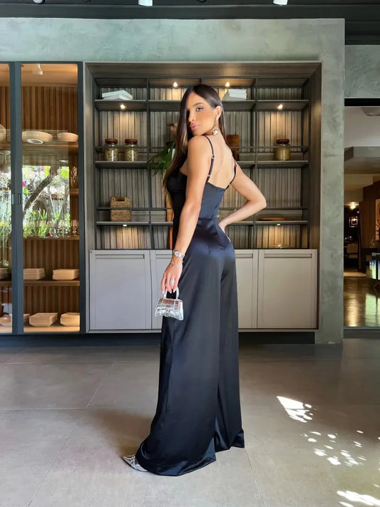 Jumpsuit voor Vrouw Elegante Eenstuk Jurk Zwart - StudioMarella