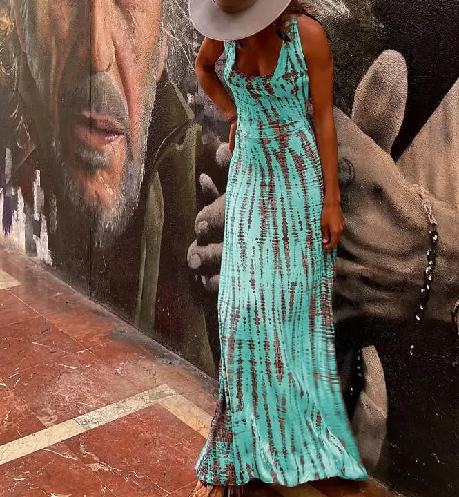Mouwloze Jurk Boho Stijl Open Rug Zomerjurk Vrouw - StudioMarella