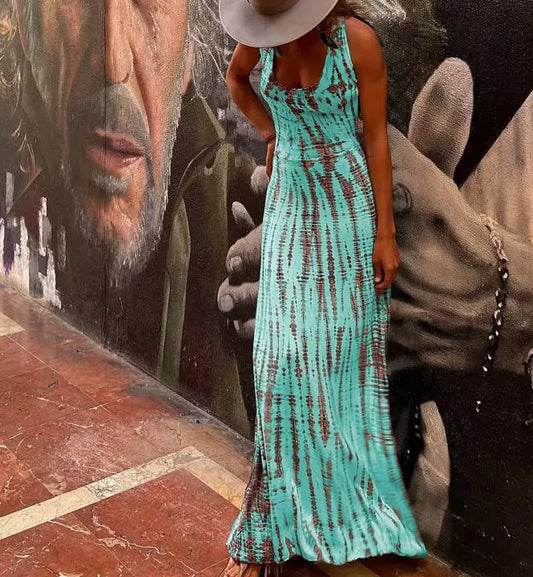 Mouwloze Jurk Boho Stijl Open Rug Zomerjurk Vrouw - StudioMarella