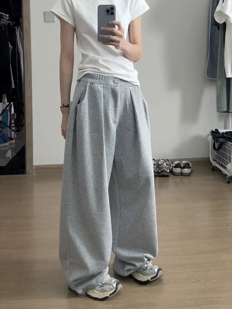 Dames Oversized Joggingbroek Zwart Sweatpants