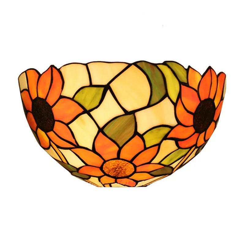 Tiffany Wandlamp Glas E27 Retro Blauw Woonkamer Slaapkamer Gang LED Wandverlichting Pastorale Stijl Eetkamer Studeerkamer