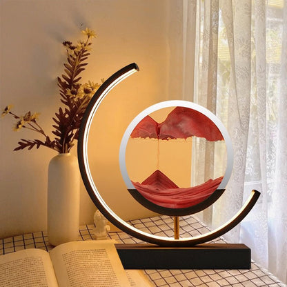 LED tafellamp acryl draaibaar zandlandschap zwart woonkamer slaapkamer sfeerlamp nachtlamp decoratieve lamp