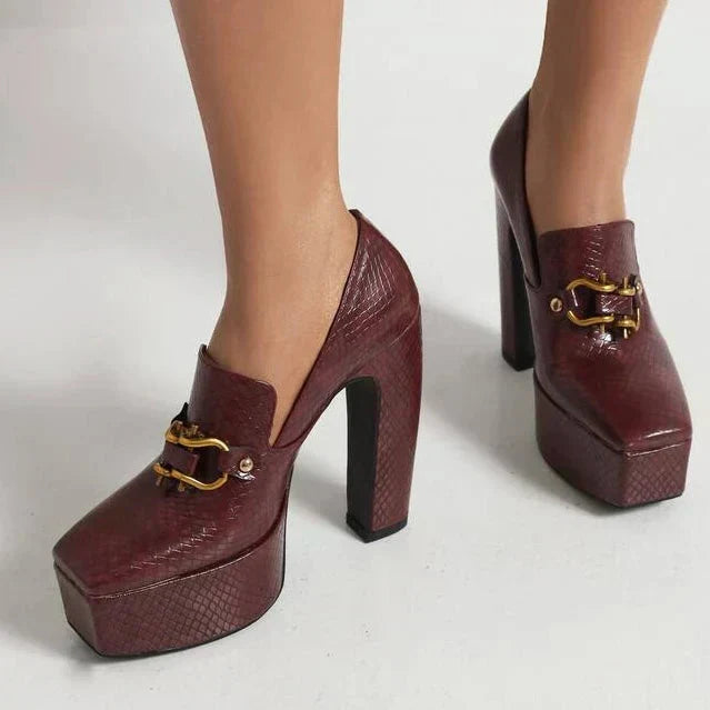 Dames Hakken met Platform en Blokhak Elegant
