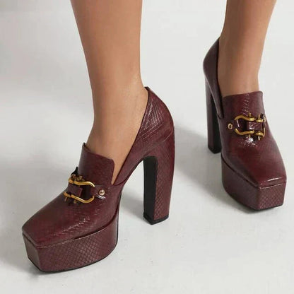 Dames Hakken met Platform en Blokhak Elegant
