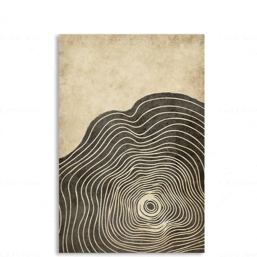 Abstracte Boomringen Canvas Wanddecoratie 60x40 cm Organische Textuur Art Print Rustiek Moderne Interieurstijl Natuurgeïnspireerd